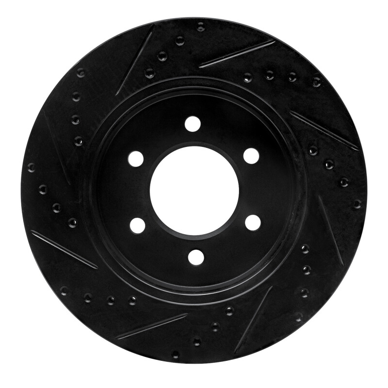 Ford E-350 Econoline Club Wagon Brake Rotor (1) - Rear Right - R1 Concepts - Drilled & Slotted - Black - `99-`07